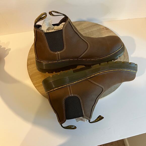Dr. Martens Hardie II Brown Leather Chelsea Work Boots Unisex Size W11/M10 NEW - Picture 4 of 10